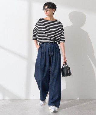 AMERICAN HOLIC バスクボーダー半袖プルオーバー Black