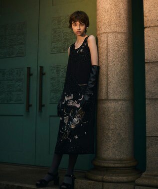 GRACE CONTINENTAL シャイニーembドレス ブラック