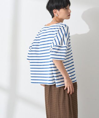 AMERICAN HOLIC バスクボーダー半袖プルオーバー Blue