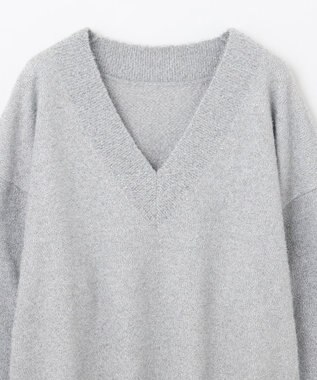 GRACE CONTINENTAL ラメVネックニットトップ シルバー