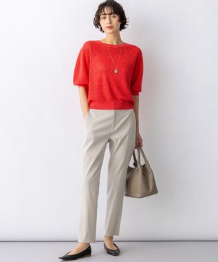 23区 S 【先行予約】ピュアリネン パフスリーブ ニット レッド系