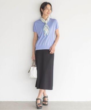J.PRESS LADIES L 【WEB限定・洗える】Vis/Peスパーク ラメ配色 ニット ブルー系