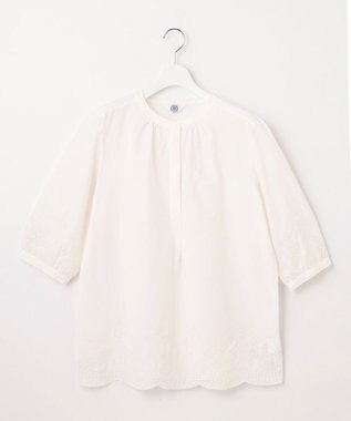 J.PRESS LADIES 【WEB限定カラーあり・洗える】セルロース刺繍 ブラウス ホワイト系