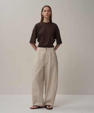 ATON CRISPY LINEN | イージーパンツ BEIGE