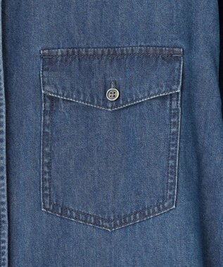 23区 【Oggi4月号掲載/洗える】23区DENIM ライトダンガリー シャツワンピース インディゴ