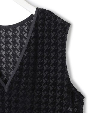 ICB L ハウンドトゥースフロッキーレース ワンピース ブラック系