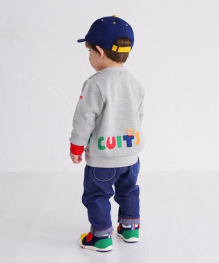 MIKI HOUSE HOT BISCUITS 【80-120cm】 立体ロゴ×キャラクタートレーナー グレー