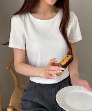 WEGO 【SMサイズ展開】コンパクトリブT オフホワイト