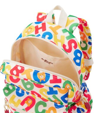 MIKI HOUSE HOT BISCUITS 【Mサイズ】 ロゴ総柄 リュック マルチカラー