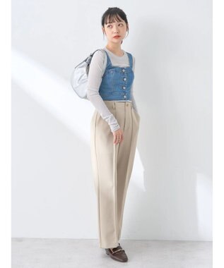 earth music&ecology フロントボタンデニムビスチェ Indigo