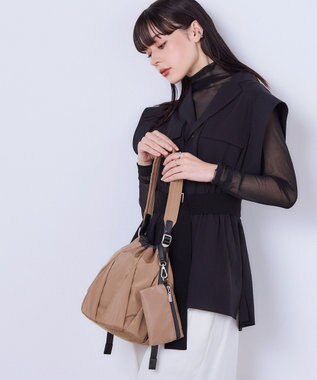 MioFIRANO HERRINGBONE J002 ショルダーバッグ マルチケース付き はっ水 BEIGE