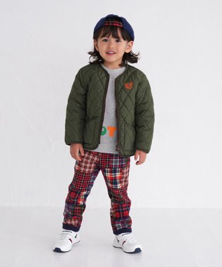 MIKI HOUSE HOT BISCUITS 【80-120cm】 立体ロゴ×キャラクタートレーナー グレー