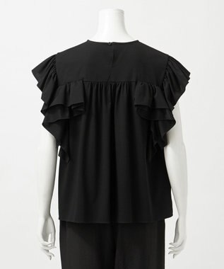 23区 S 【GOLD LABEL】ラッフルスリーブジャージー カットソー ブラック系