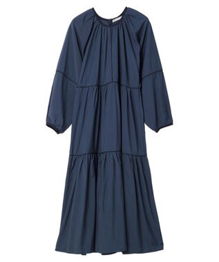 Green Parks armonia. ティアード配色パイピングワンピース Navy