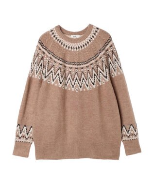 earth music&ecology オーロララメノルディックチュニック Mocha