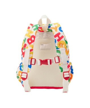 MIKI HOUSE HOT BISCUITS 【Mサイズ】 ロゴ総柄 リュック マルチカラー