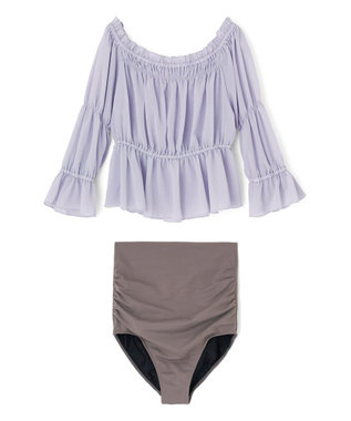 San-ai Resort（三愛水着楽園） パフスリーブトップス付き3点セット水着　9M　【San-ai Resort（サンアイリゾート）】