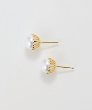 Phoebe トゥウィンクルフレームパールピアス　ゴールド/一粒 ゴールド