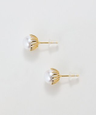 Phoebe トゥウィンクルフレームパールピアス　ゴールド/一粒 ゴールド