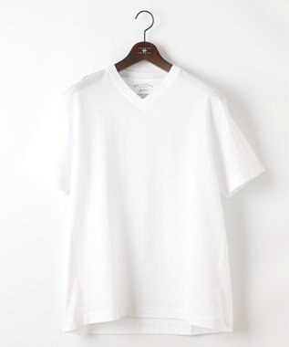 JOSEPH ABBOUD 【キングサイズ・オーガニックコットン使用・日本製】JOEコットンサッカー Vネック Tシャツ