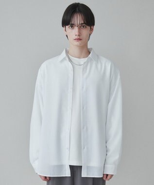 WEGO 【ユニセックス着用ITEM/SMLサイズ展開/冷房対策/紫外線対策】シアーBIGシャツ ホワイト