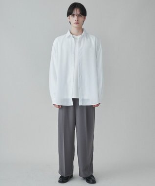 WEGO 【ユニセックス着用ITEM/SMLサイズ展開/冷房対策/紫外線対策】シアーBIGシャツ ホワイト