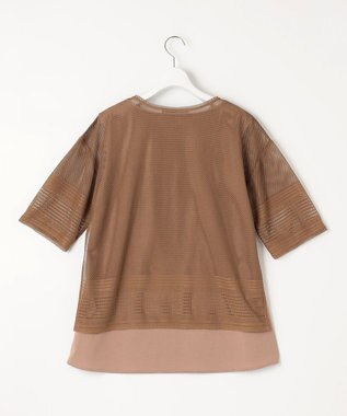 自由区 L 【洗える】レースEDGE Tシャツ＆インナータンクトップセット トップス キャメル系