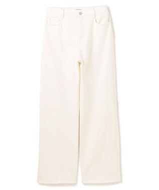 BEIGE， 【洗える・SPRiNG 3月号掲載】FICUS / デニムワイドストレートパンツ White