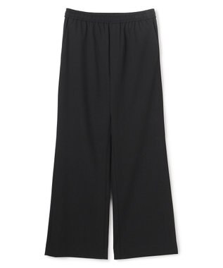UNFILO L 【セットアップ着用可/ウエストゴム】マイビューティ セミフレアパンツ ブラック
