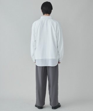 WEGO 【ユニセックス着用ITEM/SMLサイズ展開/冷房対策/紫外線対策】シアーBIGシャツ ホワイト