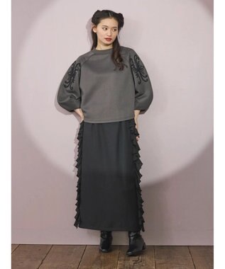 Green Parks ■ＥＳＣＡＲ　サイドラッフルナロースカート Black