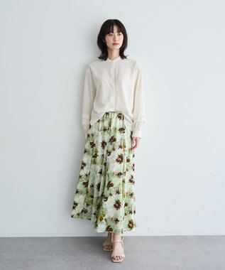 YECCA VECCA 2way裾アレンジパール釦ブラウス Off White