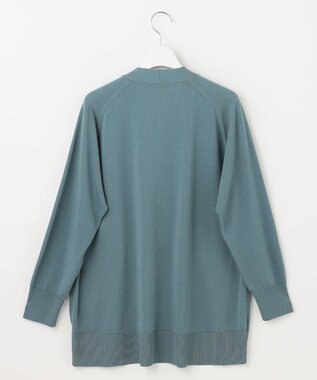 J.PRESS LADIES L 【洗える】SILKY RAYON STRETCH Vネック カーディガン グレイッシュグリーン系