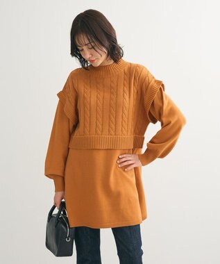 Green Parks ケーブルドッキングニットチュニック Orange