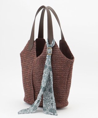 ANY SIS 【美人百花7月号掲載】2WAYスカーフ付ラウンドカゴ バッグ モカ