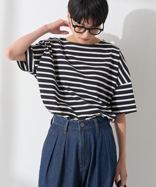 AMERICAN HOLIC バスクボーダー半袖プルオーバー Black