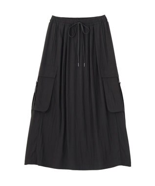 YECCA VECCA 【UVカット/接触冷感/遮熱】COOLカーゴロングスカート Charcoal Gray
