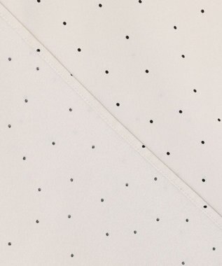 23区 S 【洗える】バックサテンアムンゼン ドットプリント リボン付き スキッパー ブラウス アイボリードット