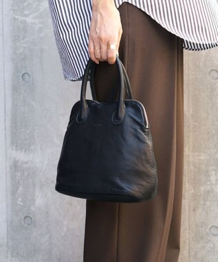 FOLNA RD ソフトレザーブガッティボストンバッグ ブラック