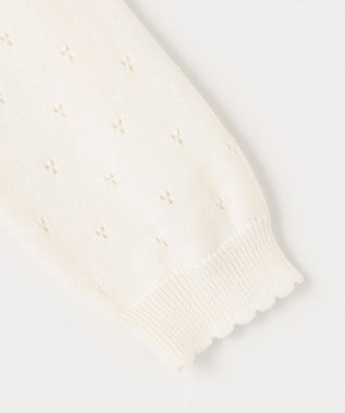 ANY KIDS アイレット ニット カーディガン オフホワイト