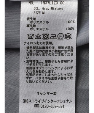 earth music&ecology Ｖネックノーカラーコート Gray Mixture