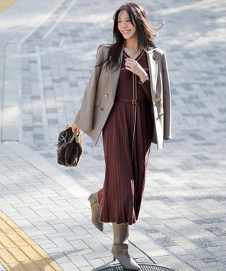 ANY SIS ビューティサーモ2WAYストレッチ テーラードジャケット グレージュ