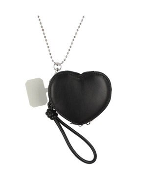 UNBILLION cachecache ハートポーチ付きボールチェーンモバイルストラップ ブラック