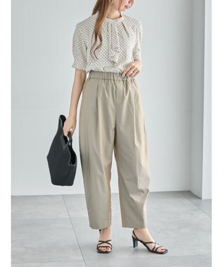 Te chichi パターンアソート5分袖ボウタイブラウス ベージュ