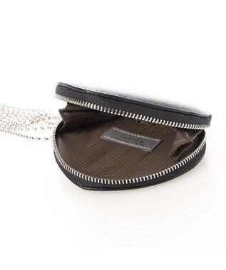 UNBILLION cachecache ハートポーチ付きボールチェーンモバイルストラップ ブラック