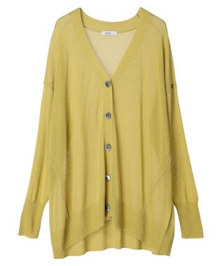 earth music&ecology 接触冷感シアーＢＩＧカーディガン Yellow