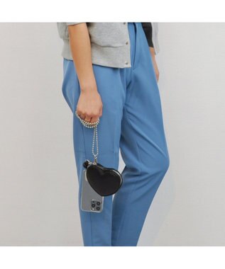 UNBILLION cachecache ハートポーチ付きボールチェーンモバイルストラップ ブラック