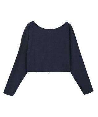 earth music&ecology ダブルジップロゴニットプルオーバー Navy