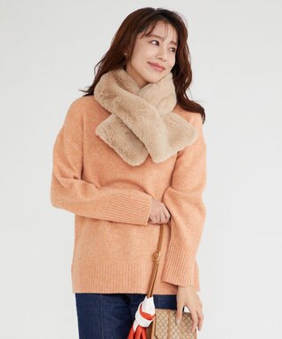 Feroux 【リバーシブル】フェイクファーティペット ベージュ系