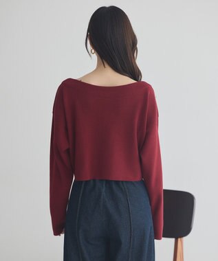 earth music&ecology ダブルジップロゴニットプルオーバー Bordeaux